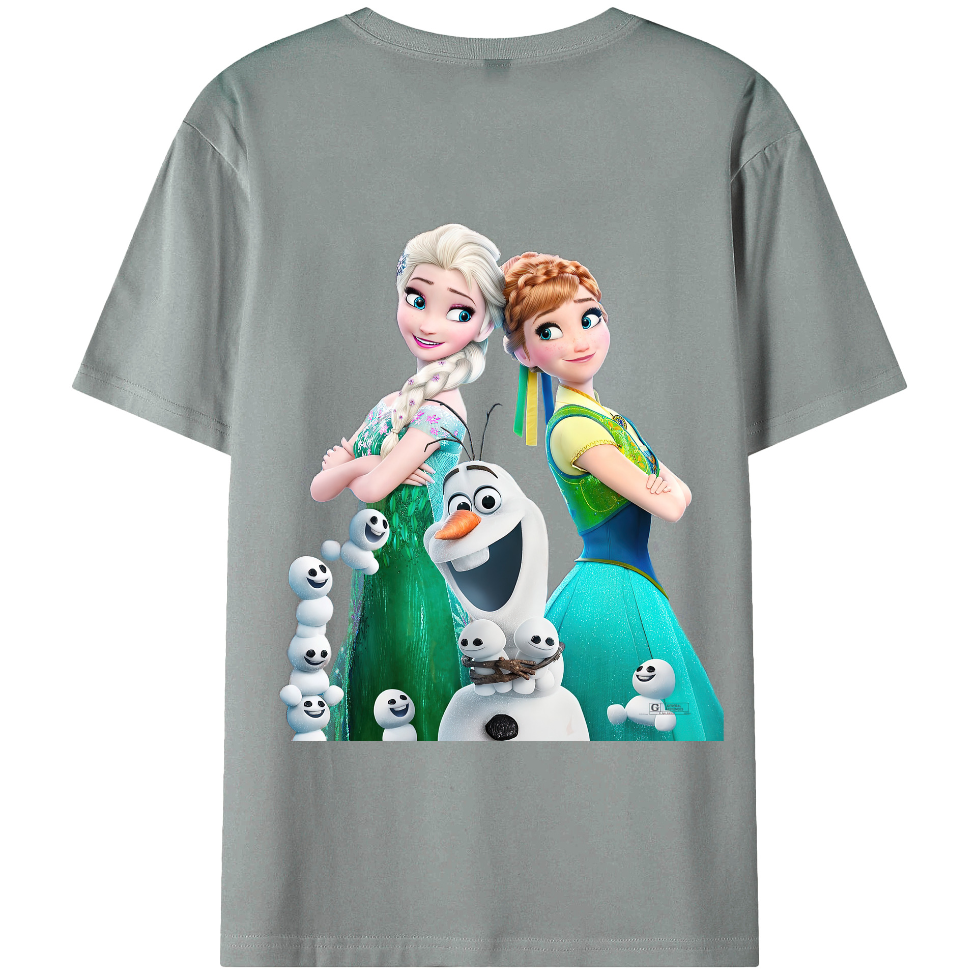 （画像用） アナと雪の女王 アンナ エルサ Frozen Anna Elsa 綿100％ メンズ半袖Tシャツ（バックプリント） 通気性